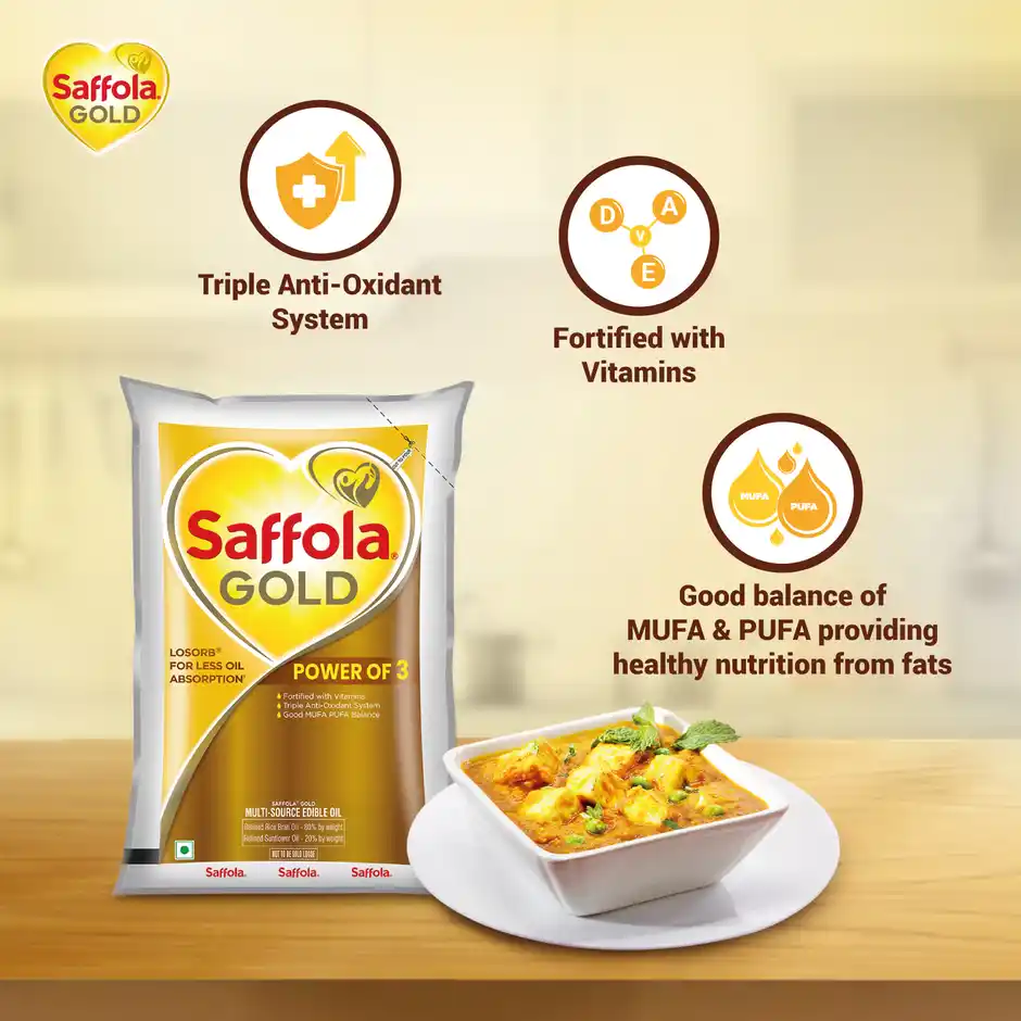 Saffola Gold Corn & Rice Bran refined oil | For heart healthy - Image 4